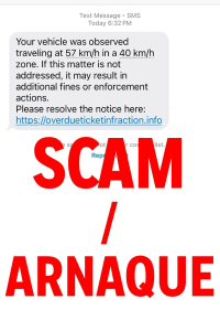 Bathurst : une arnaque par message texte