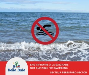 Belle-Baie : eau impropre à la baignade